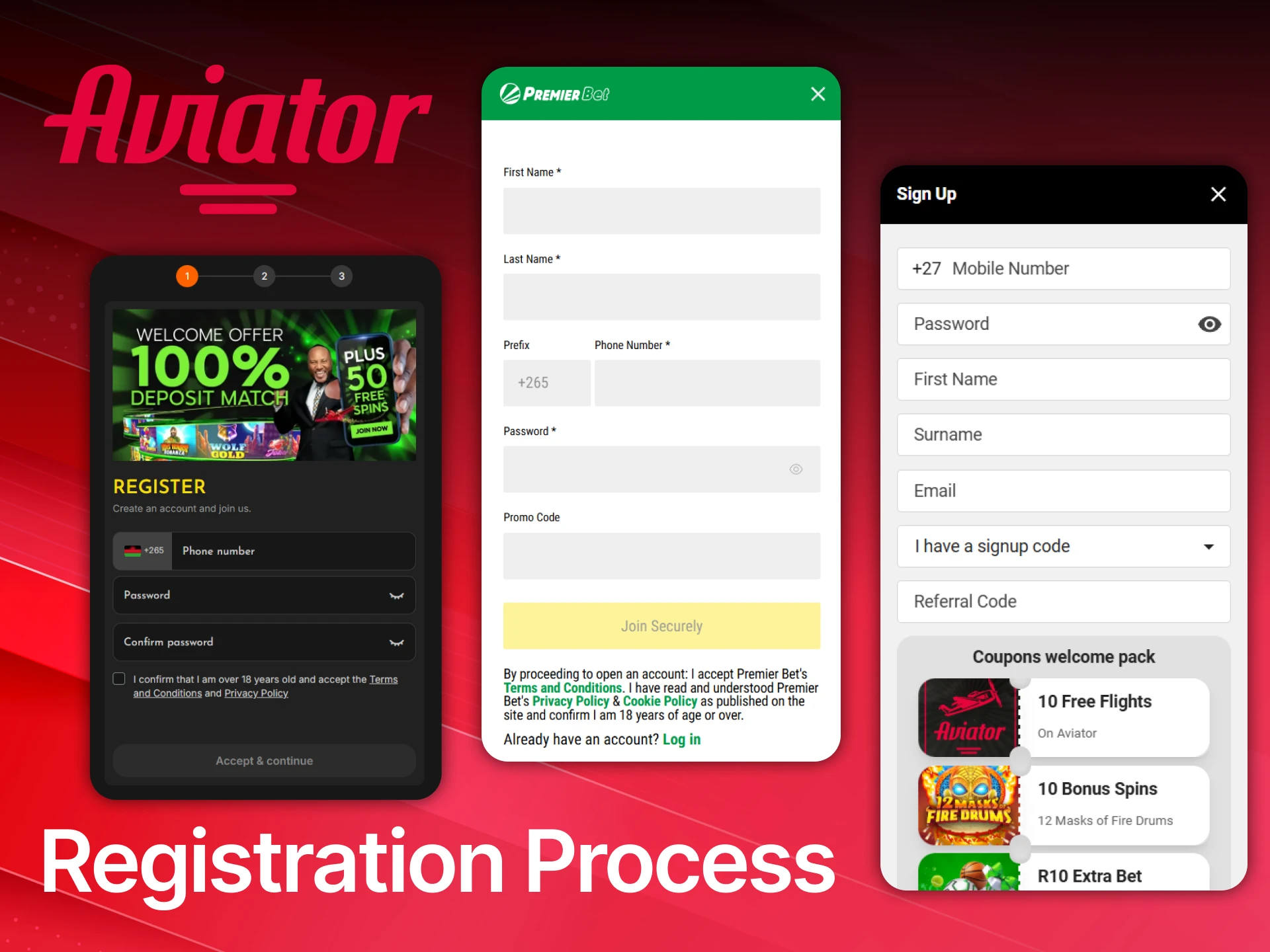 Complete the quick registration process to begin playing Aviator in Malawi.