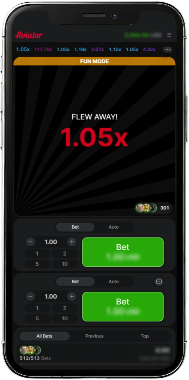 After the flight ends, place another bet in Aviator.