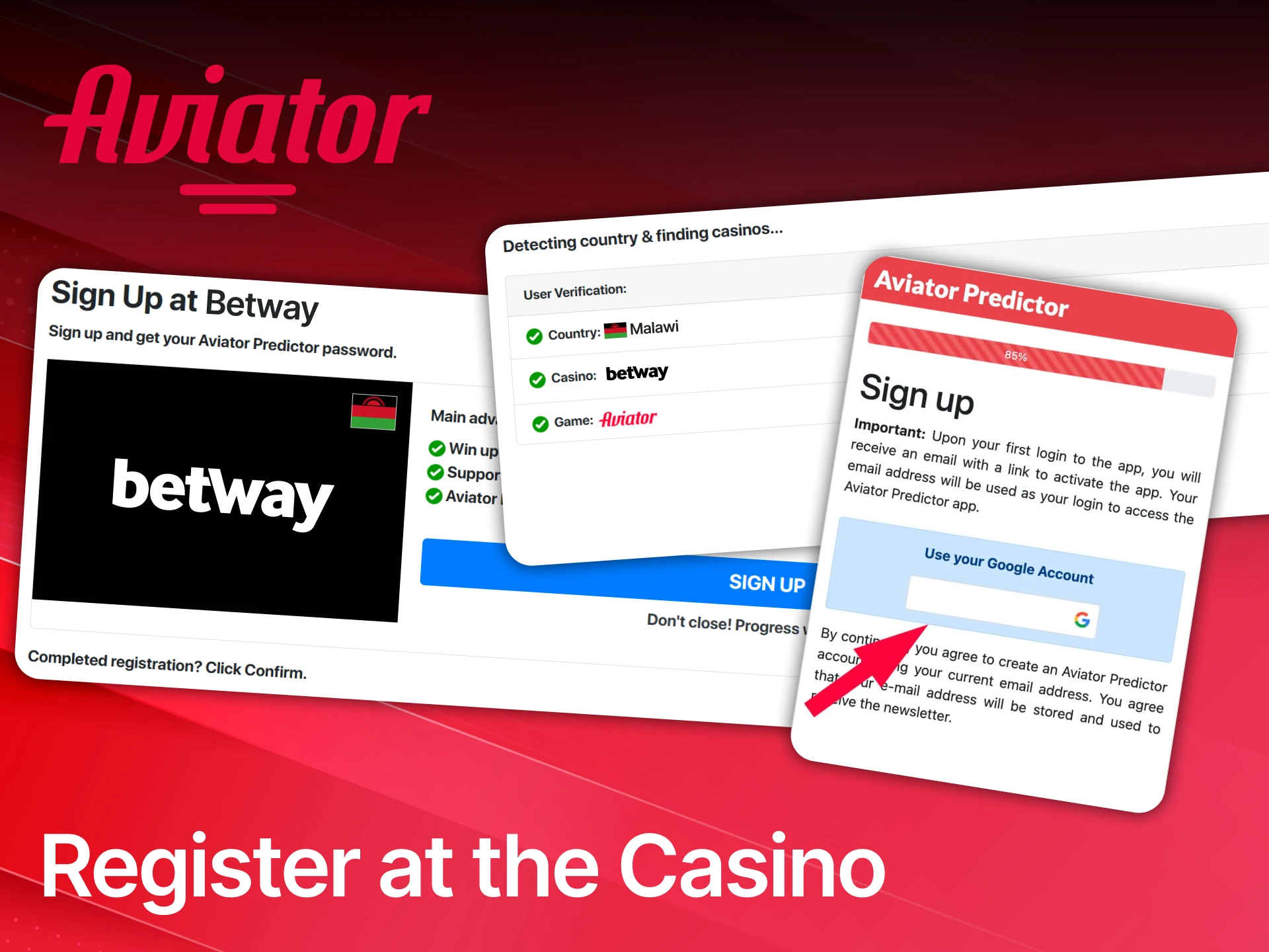 Register at the casino to access the Aviator predictor for players in Malawi.