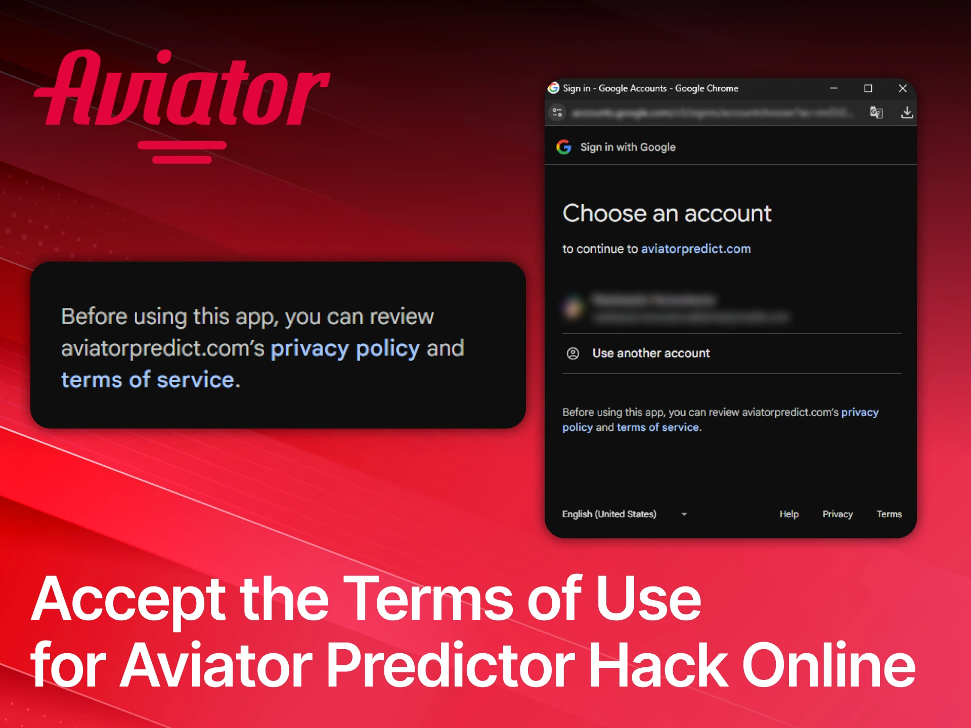 Accept the terms of use for Aviator Predictor.