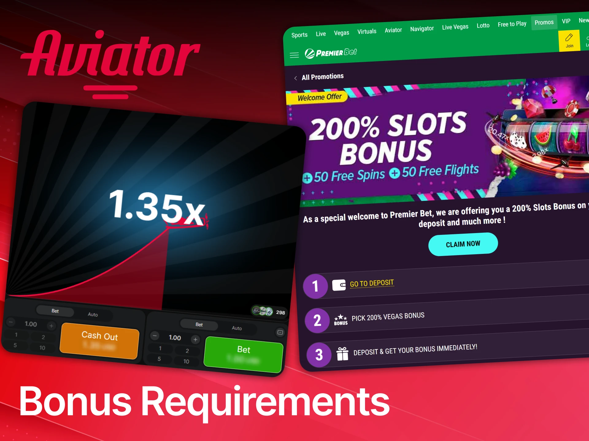 Learn how to meet the bonus requirements on Premier Bet to claim your Aviator winnings.