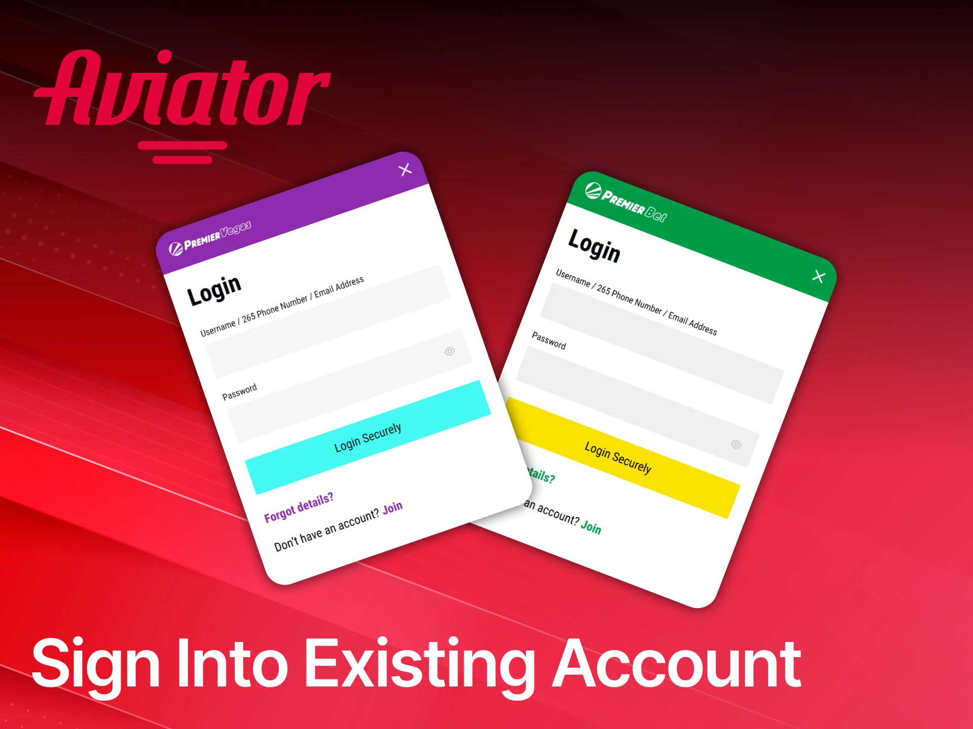 Easily access your existing Premier Bet login to jump to the Aviator game.