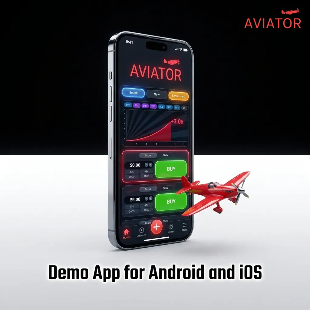 Mobile casino app interface showing demo game access on Android and iOS devices with gameplay features