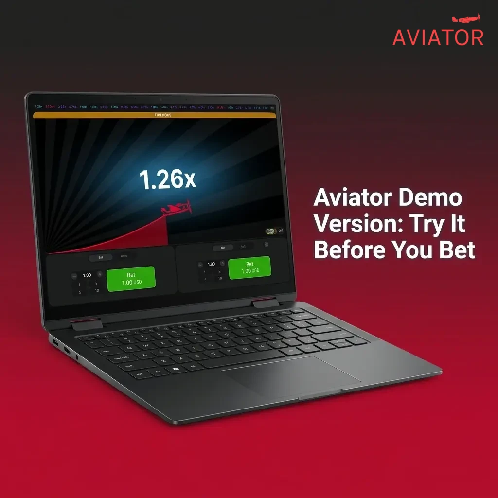 Aviator demo version gameplay screen showing free practice mode with no real money required