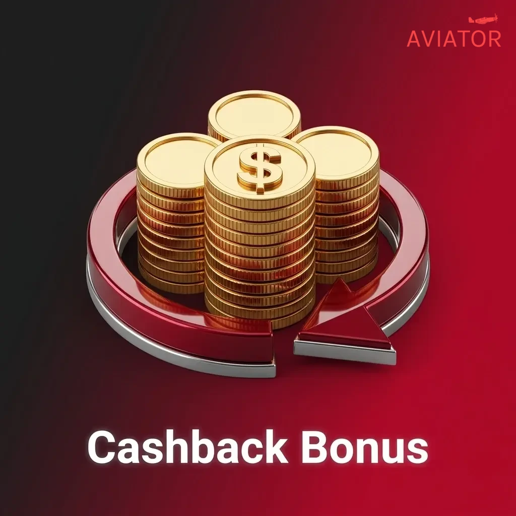 Casino cashback bonus refunding a percentage of net losses on Aviator game, credited weekly or monthly to players