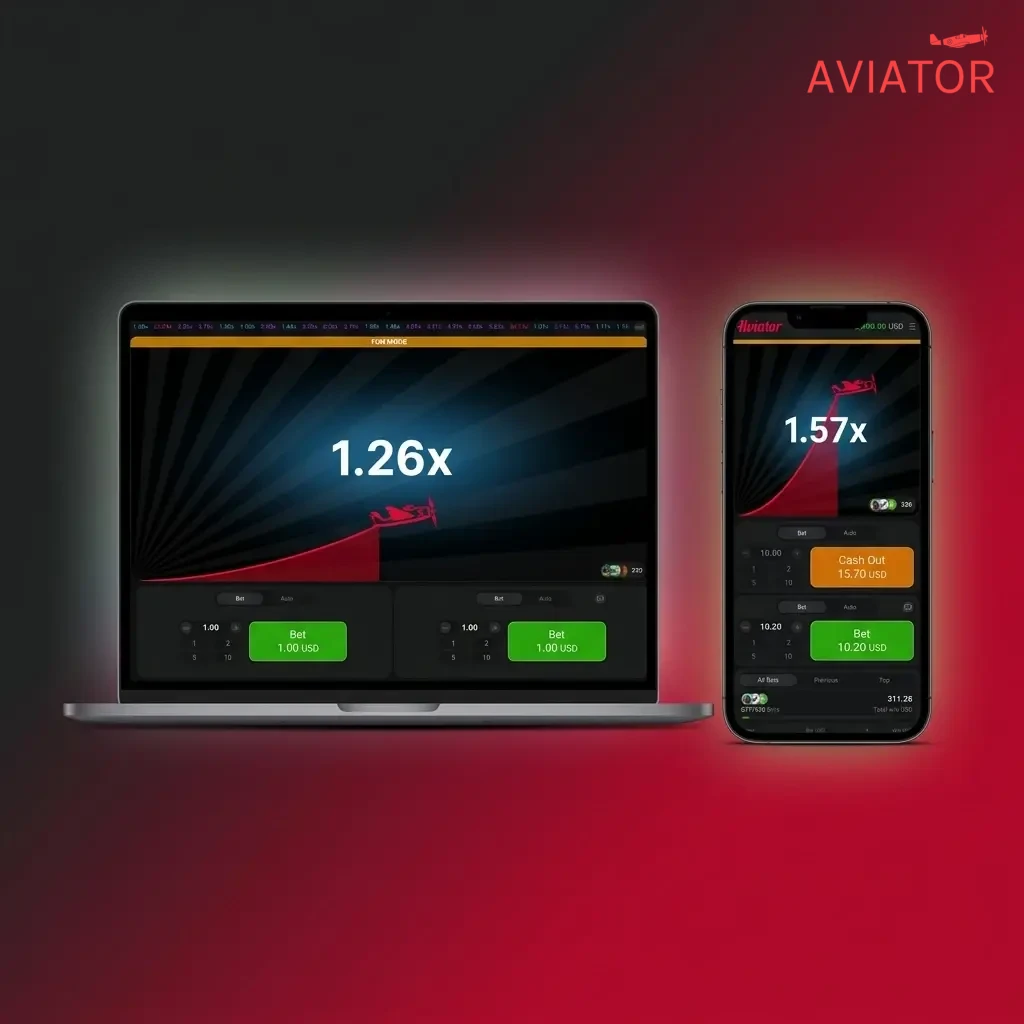 Aviator app running on Android, iOS, Windows, and macOS devices with consistent RTP and cross-platform session support