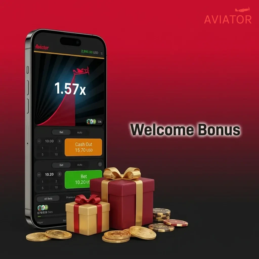 New casino player receiving welcome bonus after first deposit to boost starting bankroll for Aviator game