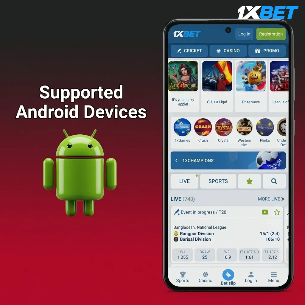 Android devices supported by 1xBet Aviator app across budget, mid-range, and flagship tiers from 2020 to 2025