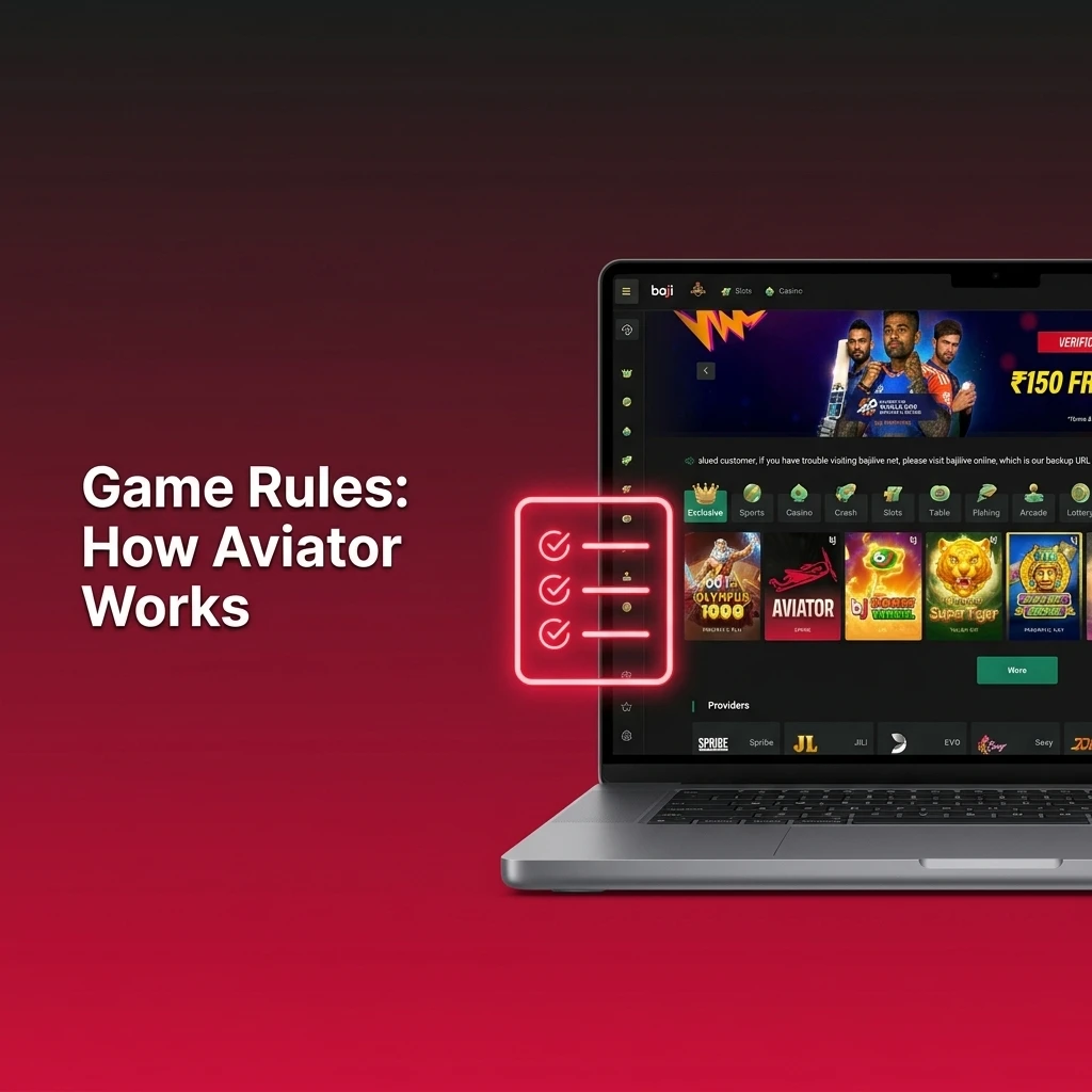 Aviator game rules showing plane takeoff with rising multiplier, bet limits 10–10,000 INR, and auto cashout feature