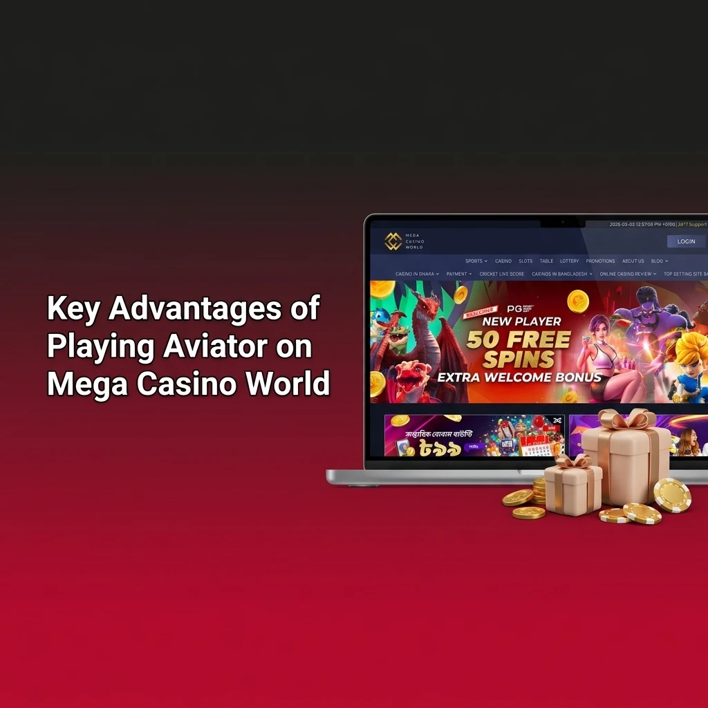 Key advantages of playing Aviator on Mega Casino World including 97% RTP, UPI payments, and provably fair system