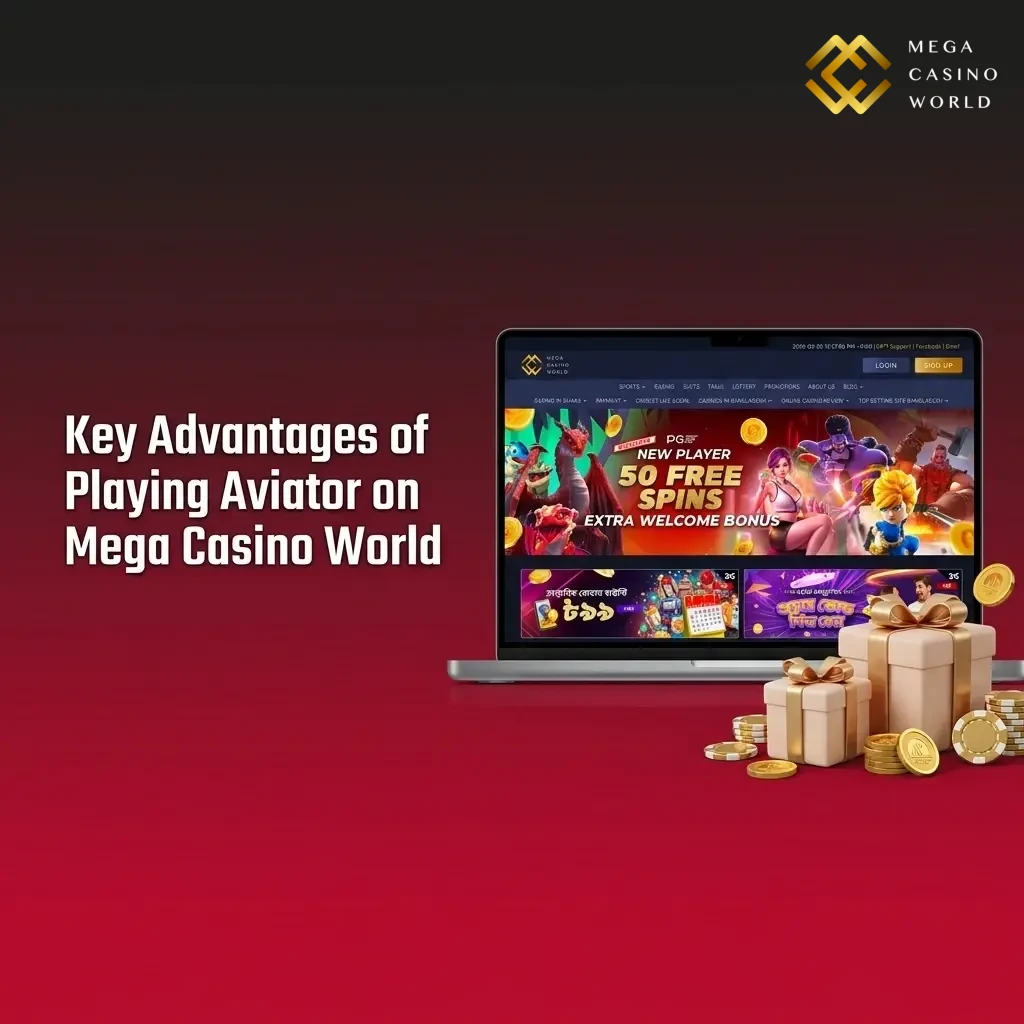 Key advantages of playing Aviator on Mega Casino World including 97% RTP, UPI payments, and provably fair system