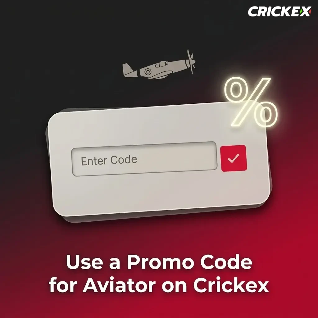 Crickex promo code CRICKEX100 entry field during registration to activate Aviator deposit bonus