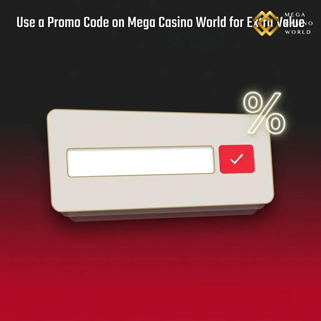 MCW50 promo code entry field on Mega Casino World registration page for activating bonus value